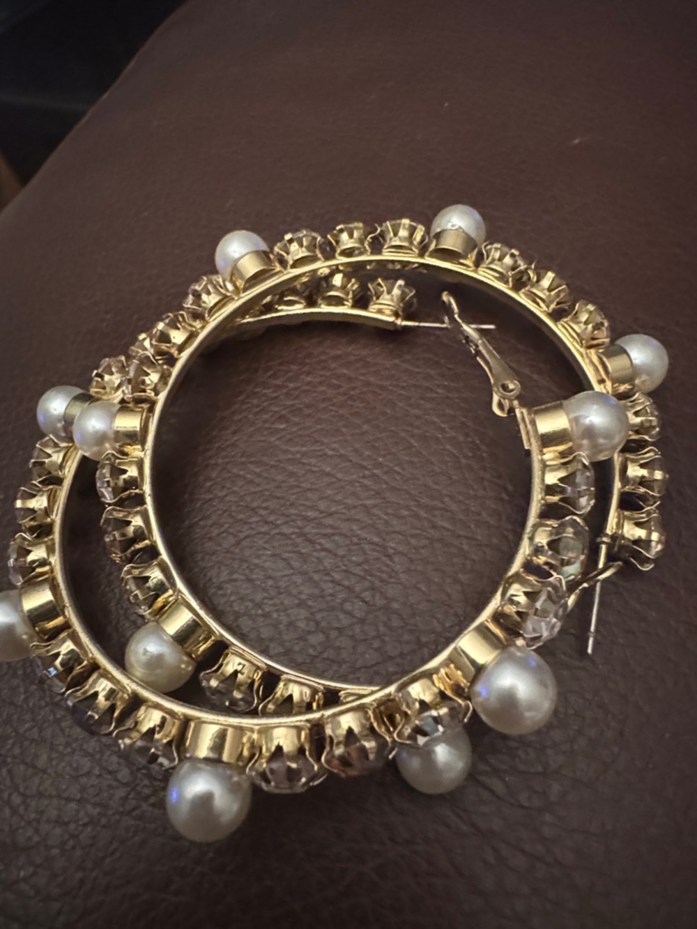 Gold Beaded Hoop Earrings - Women Jewelry